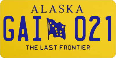 AK license plate GAI021