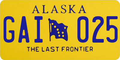 AK license plate GAI025
