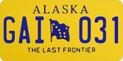 AK license plate GAI031