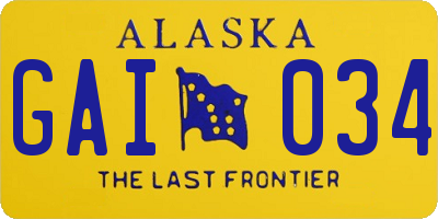 AK license plate GAI034