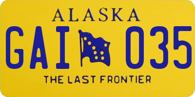 AK license plate GAI035