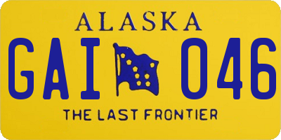 AK license plate GAI046
