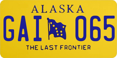 AK license plate GAI065