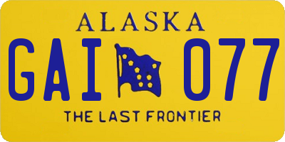 AK license plate GAI077