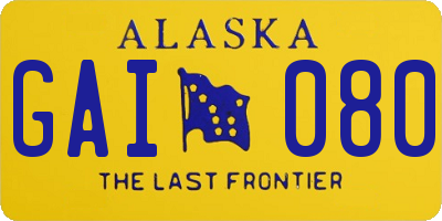 AK license plate GAI080
