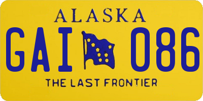 AK license plate GAI086