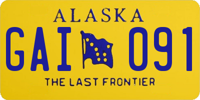 AK license plate GAI091