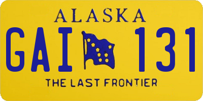 AK license plate GAI131