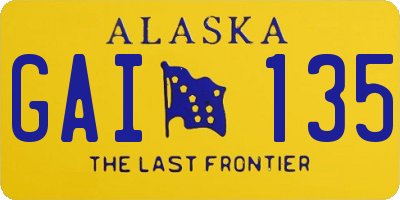 AK license plate GAI135