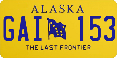 AK license plate GAI153