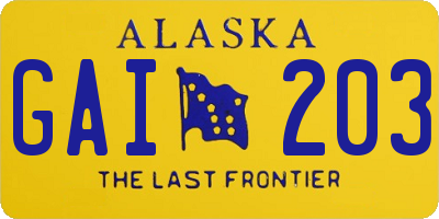 AK license plate GAI203