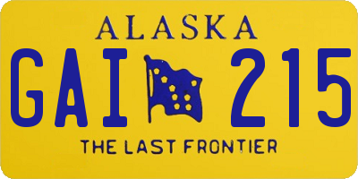 AK license plate GAI215