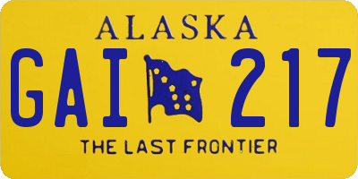 AK license plate GAI217