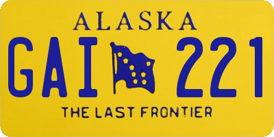 AK license plate GAI221