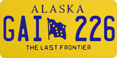 AK license plate GAI226