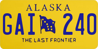 AK license plate GAI240
