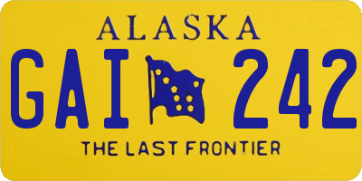 AK license plate GAI242