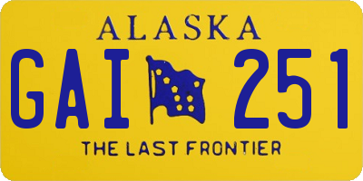 AK license plate GAI251