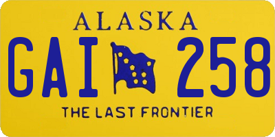 AK license plate GAI258