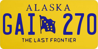 AK license plate GAI270