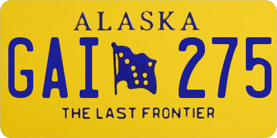 AK license plate GAI275