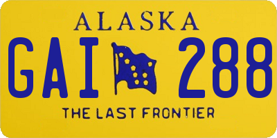 AK license plate GAI288