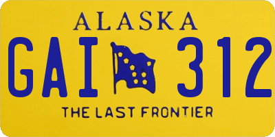 AK license plate GAI312