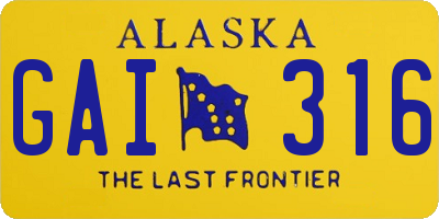 AK license plate GAI316