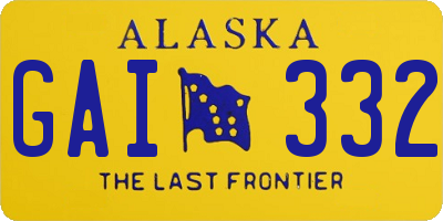 AK license plate GAI332