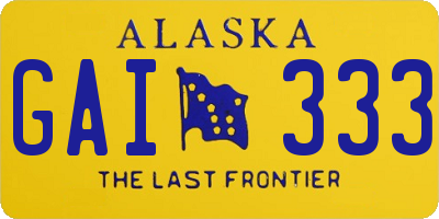 AK license plate GAI333