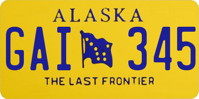 AK license plate GAI345