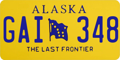 AK license plate GAI348