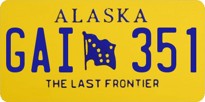AK license plate GAI351