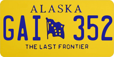 AK license plate GAI352