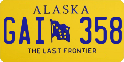 AK license plate GAI358