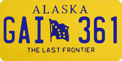 AK license plate GAI361