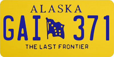 AK license plate GAI371