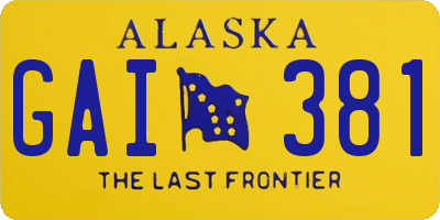 AK license plate GAI381