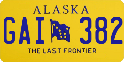 AK license plate GAI382