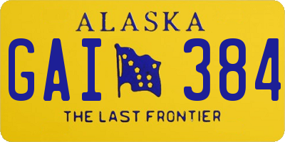 AK license plate GAI384