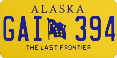 AK license plate GAI394