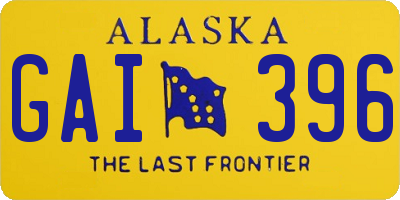 AK license plate GAI396