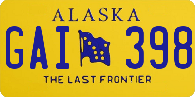 AK license plate GAI398