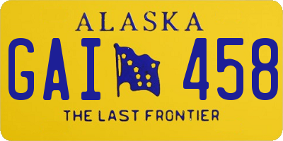 AK license plate GAI458