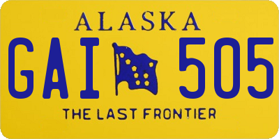AK license plate GAI505