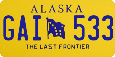 AK license plate GAI533
