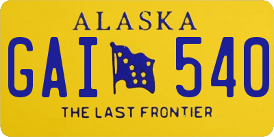 AK license plate GAI540