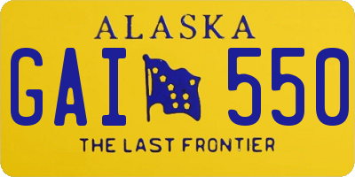 AK license plate GAI550