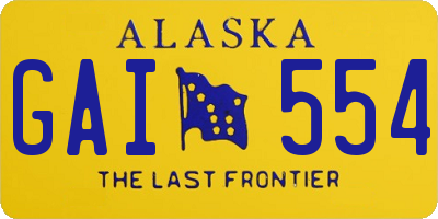 AK license plate GAI554