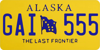 AK license plate GAI555